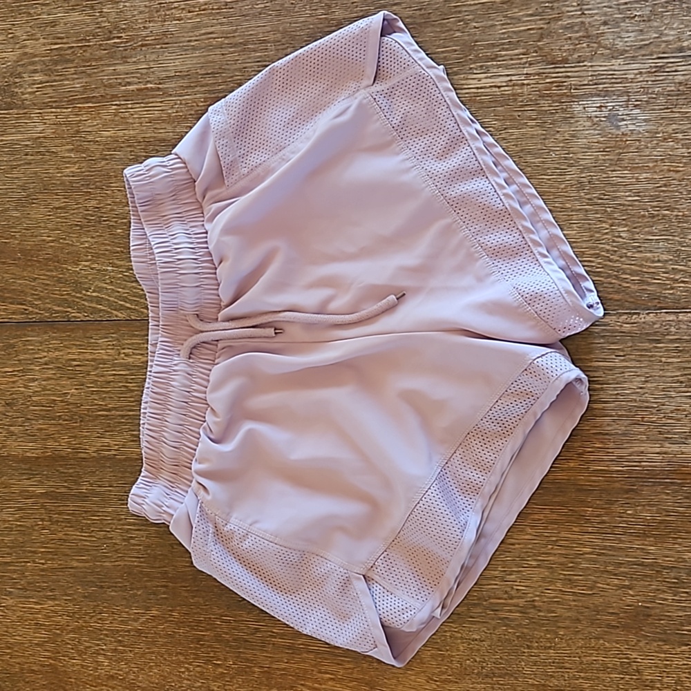 SHEIN Yoga Basic Purple Drawstring Waist Contrast Mesh Sports Shorts, Size S (4)